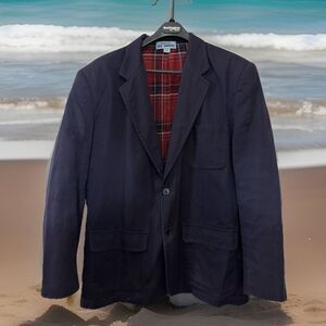 Y2K 90 Haband's Ice House Men 42S Flannel Lined Blazer Jacket Sports Coat Grunge
